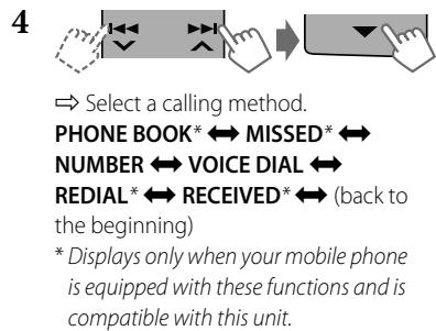 JVC KW-XR611 - Making a call - 2