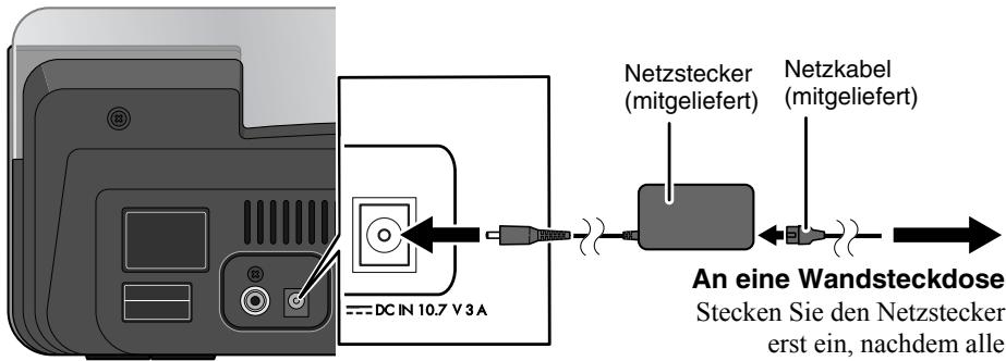 JVC NX-PN10 - Anschließen des Netzkabels - 1