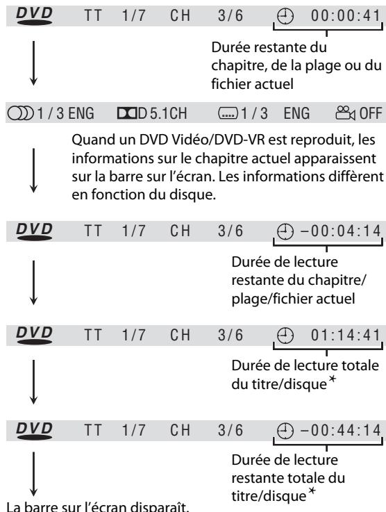 JVC NX-T10 - Pour changer l'indication de la barre sur I'écran - 1