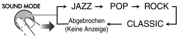 JVC UX-TB30E - Zur Auswahl des Klangmodus - 1