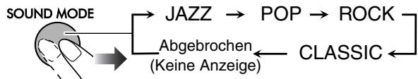 JVC UX-TB3E - Zur Auswahl des Klangmodus - 1