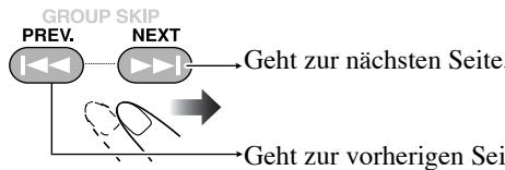 JVC CA-HXGD8 - Zum Weiterschalten zur nächsten oder vorherigen Seite des aktuellen Menüs: - 1