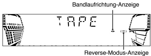 JVC CA-HXGD8 - Prüfen Sie die Bandlaufrichtung und die Reverse-Modus-Einstellung am Display. - 1