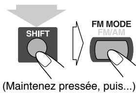 SHIFT FM MODE FM/AM (Maintenez pressée, puis...)