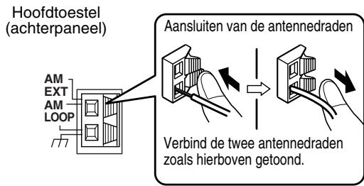 JVC EX-D1 - Aansluiten van de AM-ringantenne (bijgeleverd) - 2