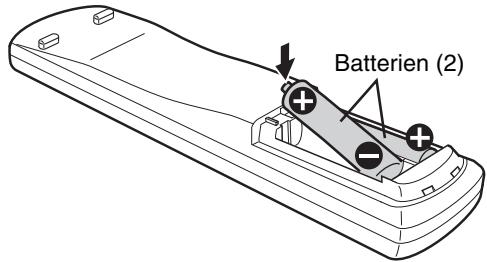 JVC EX-P1 - Einlagen der Batterien in die Fernbedienung - 2