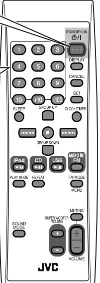 JVC RV-NB70S - Comment désirer un nombre en utilisant la télécommande - 1