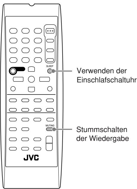 SLEEP Verwenden der Einschlafschaltuhr MUTING Stummschalten der Wiedergabe JVC