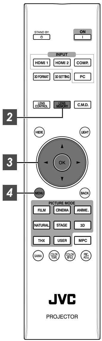 JVC DLA-X55R - Cómo guardar y recuperar la configuración de los ajustes - 1