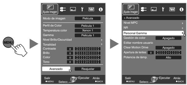 JVC DLA-X55R - Ajuste según la configuración Gamma preferida (Personal Gamma) - 1