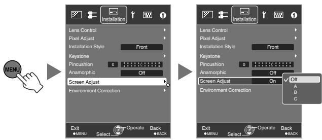 JVC DLA-X55R - Setting Screen Correction - 2