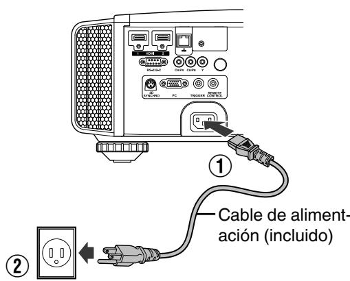 JVC DLA-X55R - Conexión del cable de alimentación (accessorio inclusido) - 1