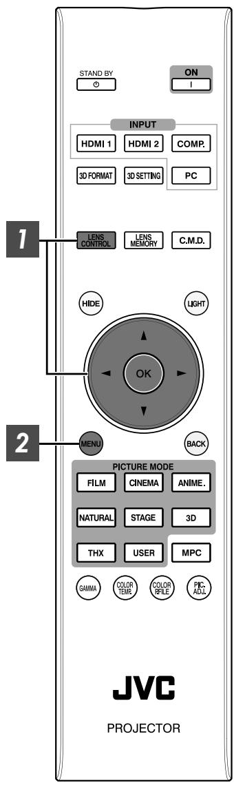 JVC DLA-X55R - Ajuste de la lentedependiendo de la posicion de proyeccion - 1