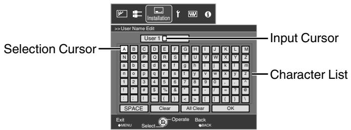 JVC DLA-X55R - Select the adjustment data to edit, and press the [OK] button - 1