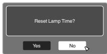 JVC DLA-X75R - Resetting the lamp time from the menu screen - 4