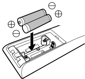 JVC DLA-X75R - Insérer les piles dans la télécommande - 2