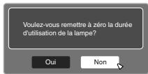 JVC DLA-X75R - Réinitialiser le temps d'utilisation de la lampe à partir de l'écran de menu - 4