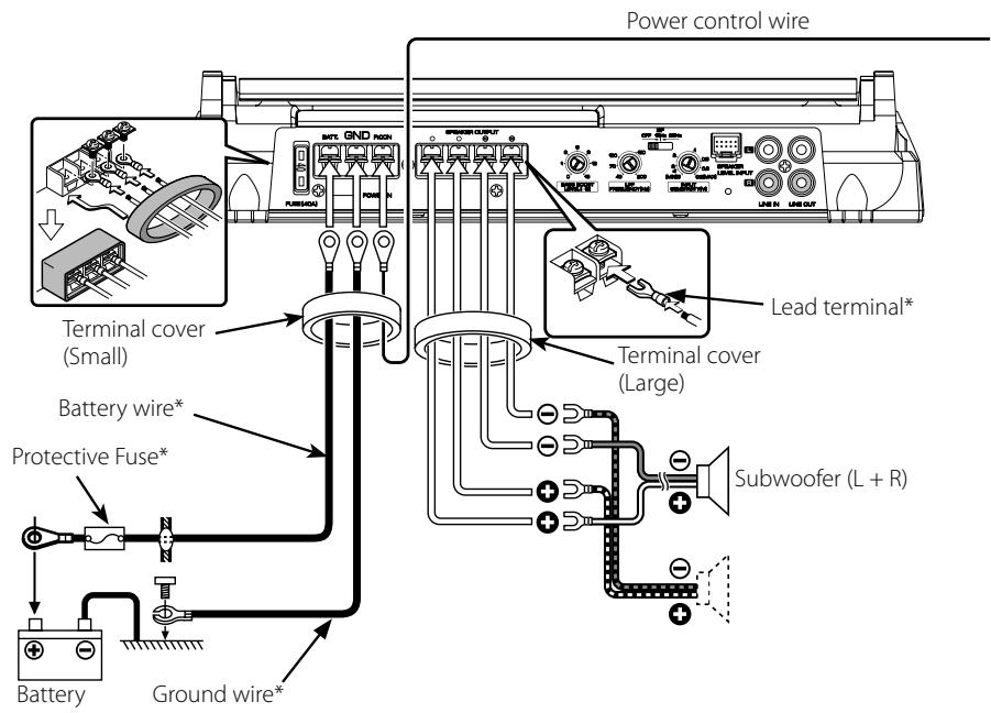 KENWOOD KAC-8103D - Power wire and Speaker wire connection - 1