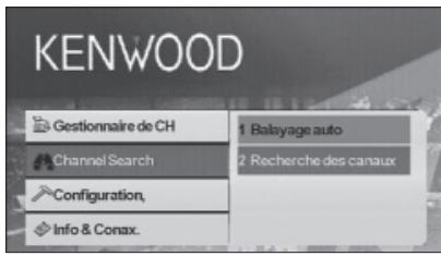 KENWOOD KTC-D500E - Recherche manuelle de chaînes (Recherche des canaux) - 1