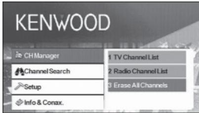 KENWOOD KTC-D500E - Cancellazione dell'elenco di canali - 1