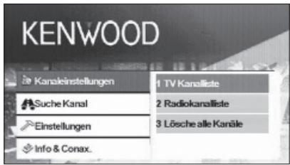 KENWOOD KTC-D500E - Auswahl eines Senders in der Kanalliste - 1