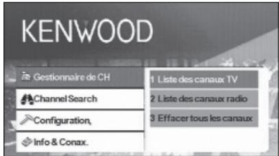 KENWOOD KTC-D500E - Sélection d'une chaine à partir de la liste des canaux - 1