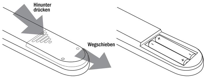 KENWOOD LZH-70W - Einlagen der Batterien in die Fernbedienung - 1