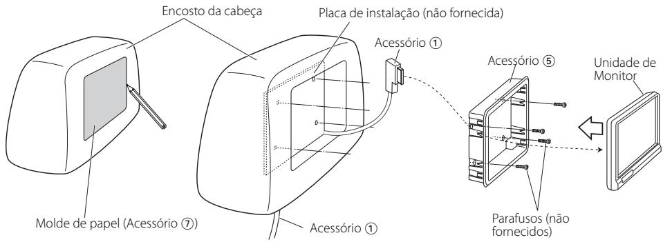 KENWOOD KOS-L702 - Antes de montar o monitor no encosto da casa: - 1