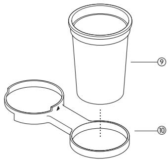Technical diagram of a mechanical component with labeled parts 9 and 10