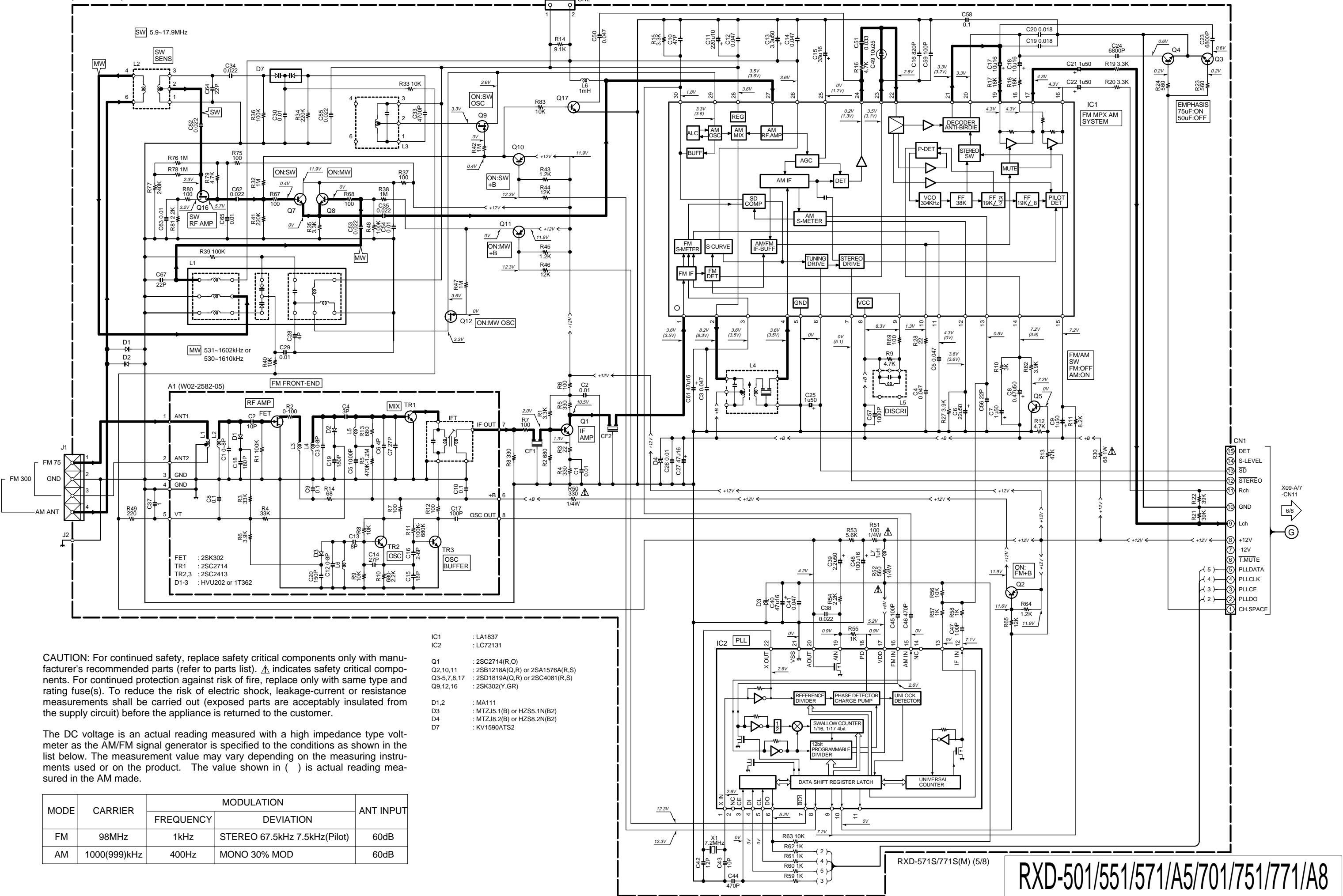 KENWOOD XD-501 - WIRING DIAGRAM - 12