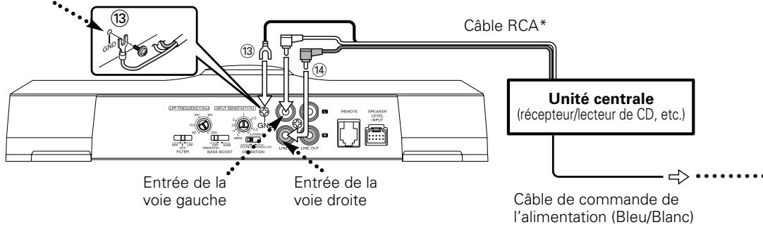 KENWOOD KAC-7251 - Raccordement d'un câble à fiche cinch (RCA) - 1