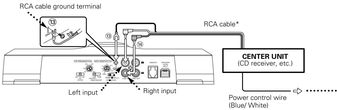 KENWOOD KAC-7251 - RCA cable or Speaker level input connection - 1