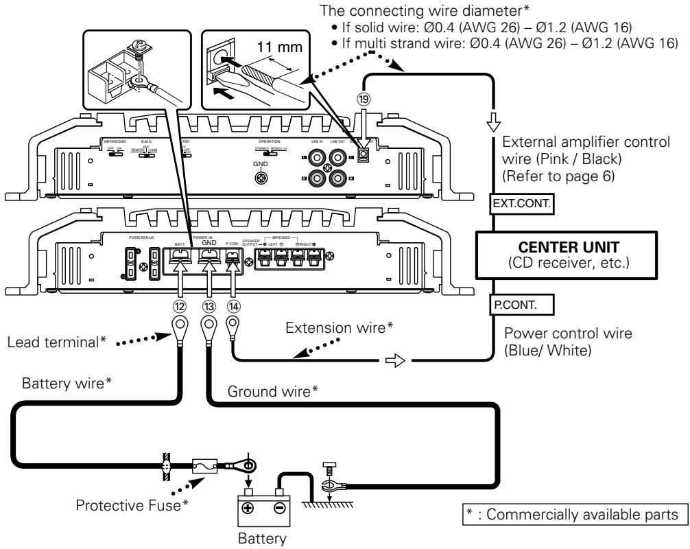 KENWOOD KAC-PS520 - Power wire connection - 1