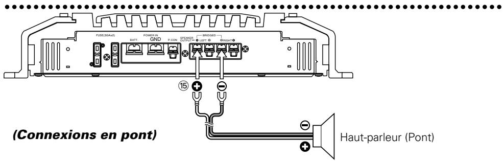 KENWOOD KAC-PS520 - Connexion du cable à fiche Cinch (RCA) et des cables d' Haut-parleur - 2