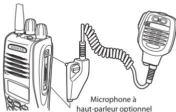 KENWOOD NX-410 - Installation du microphone haut-parleur ou du casque téléphonique (optionnels) - 1