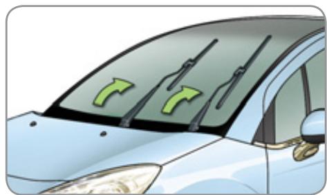 CITROEN C3 II - Position particulière de l'essuie-vitre avant - 1