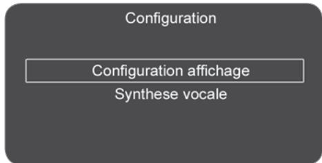 Configuration Configuration affichage Synthese vocale