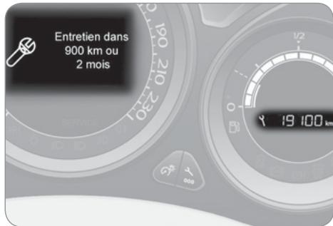 Entretien dans 900 km ou 2 mois 19:00 AM