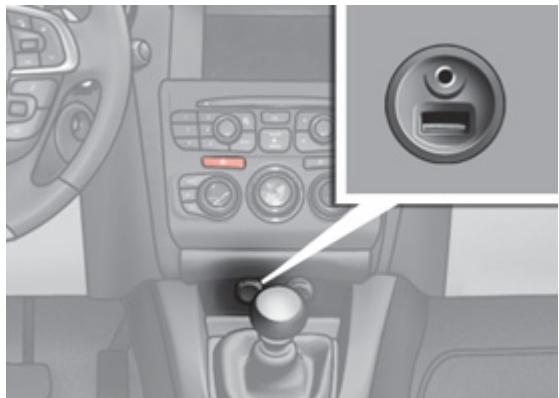 CITROEN C4 II - UTILISER L'ENTRÉE AUXILIAIRE (AUX) Câble audio non fourni - 1