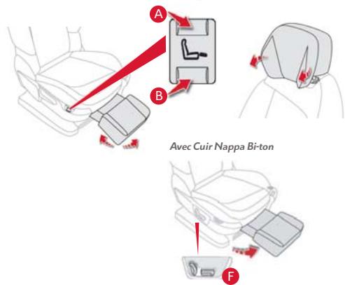 CITROEN C4 II PICASSO - Avec garnissage cuir nappa bi-ton : fonction confort étendu (siège passager avant) : - 2