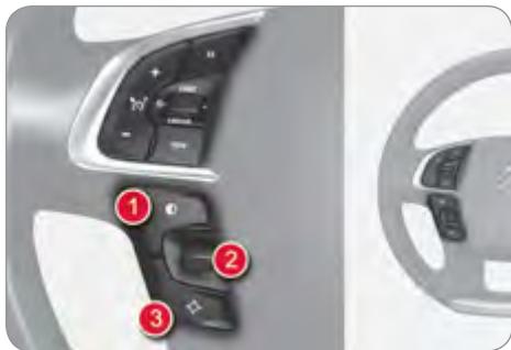 CITROEN C4 2 2010 - Commandes du régulateur / limiteur de vitesse - 1