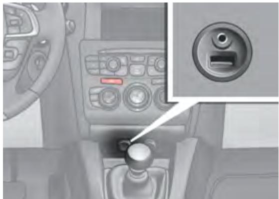 CITROEN C4 2 2010 - UTILISER L'ENTRÉE AUXILIAIRE (AUX) Câble audio non fourni - 1