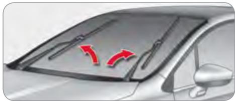 CITROEN C4 2 2010 - Position particulière de l'essuie-vitre avant - 1