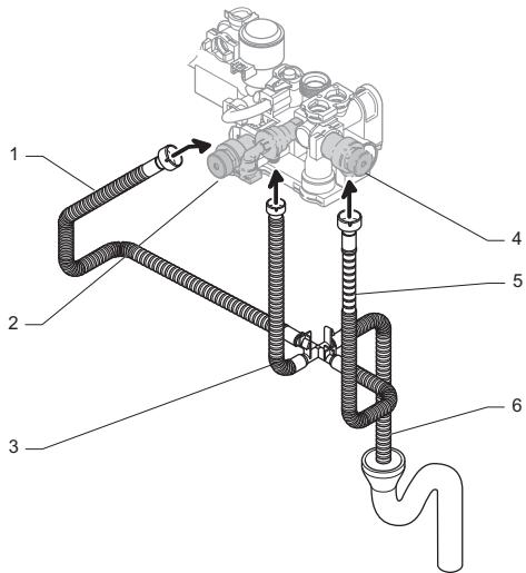 SAUNIER DUVAL ISOTWIN F24E - Raccordement gaz et eau - 2