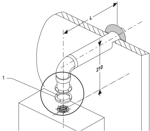 SAUNIER DUVAL ISOTWIN F24E - Système ventouse horizontale ∅ 60/100 mm ou ∅ 80/125 mm (installation de type C13) - 2