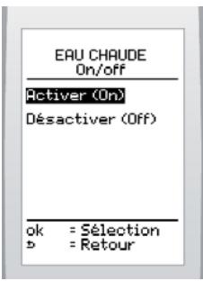 SAUNIER DUVAL EXACONTROL E7R B - Activer ou désactiver le réchauffage l'eau chaude - 1