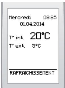 Mercredi 08.35 01.04.2014 T° int. 20°C T° ext. 5°C RAFRAICHISSEMENT