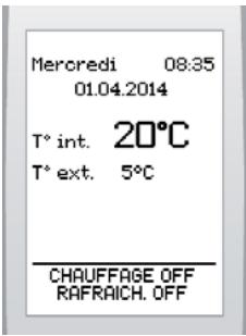 Mercredi 08.35 01.04.2014 T° int. 20°C T° ext. 5°C CHAUFFAGE OFF RAFRAICH. OFF