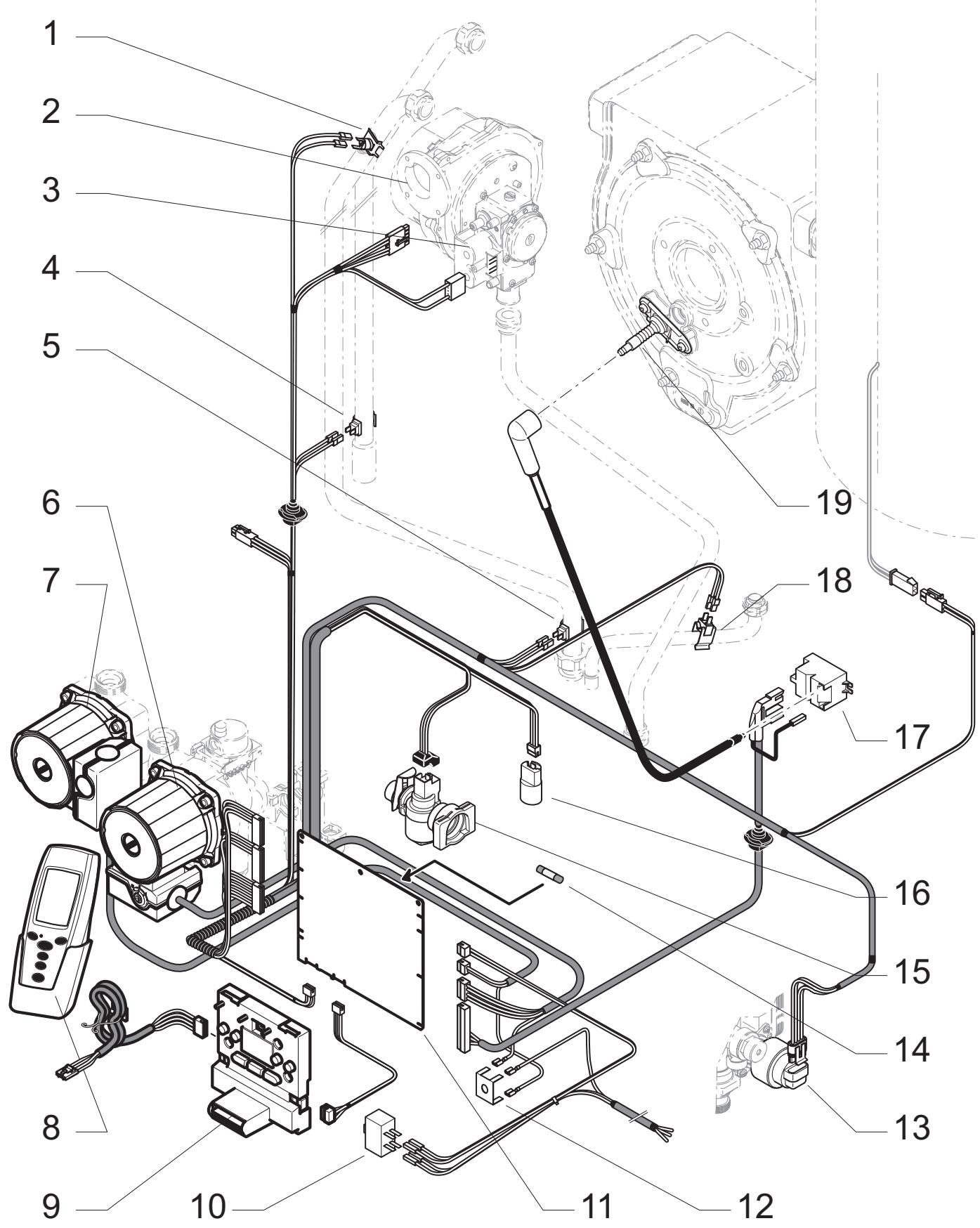 SAUNIER DUVAL ISOMAX CONDENS F 30 E - Schéma électrique - 1