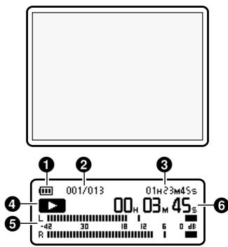 OLYMPUS LS-20M - ■ Affichage du mode [Recorder]: - 3